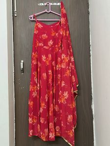 new long  Floral Print Kurta and dupatta set …