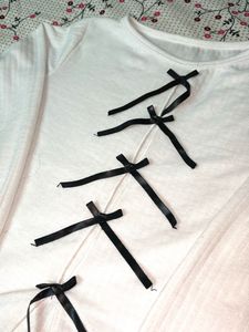 Coquette Ribbed Top w/ Ribbon Detail