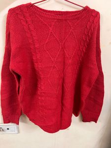 Red Knit Pullover