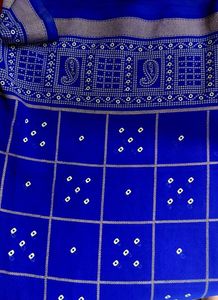 Royal Blue Bandhani Saree
