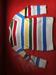 Striped  Knit 2 in 1 Sweater