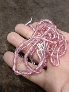 Vintage Pink Glass Seed Beads Set Of 3
