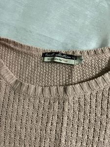Peach Knit Pullover Sweater