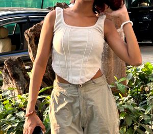 Aesthetic White Corset Top In Low Rate