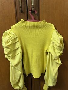 Chic Yellow Puff Sleeve Top