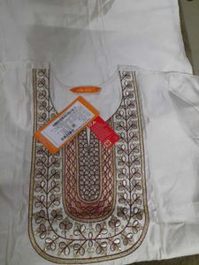 Off White Viscose New Kurta Set With Tag