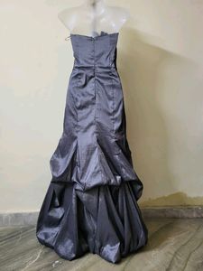 Elegant Gray Strapless Formal Dress