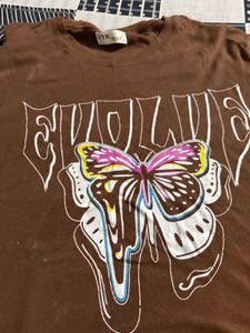 Brown Butterfly Graphic Tee