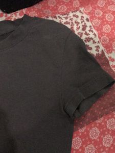 Grey Fitted Crop Top