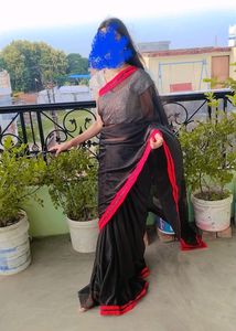 Pretty Lycra Black Saree🌸✨