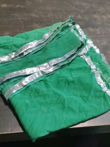 Green Dupatta with Silver Border