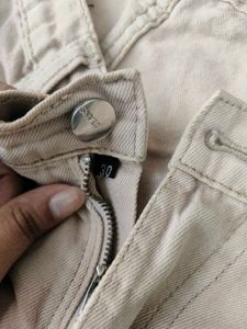 cream colour wife leg 4 pocket jeans