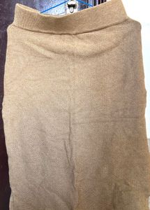 Tan Knit Mini Skirt