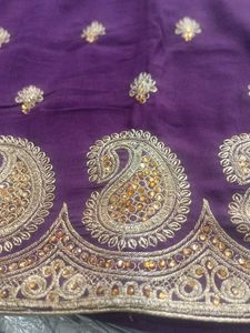 Purple Paisley Saree