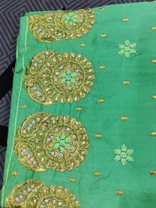 Green Colour Embroidery Suit With Dupatta