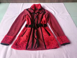 Crimson Gothic Christmas Coat/Sweater/Cardigan
