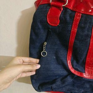 🆕 Red &amp; Denim Handbag