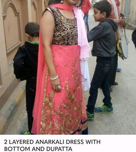 2layered  Dress with leggings and  net ..dupatta