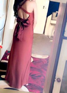 Savana Brown Bodycon With Back Bow