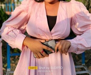 Pink ,Puffed Sleeveless, Jumpsuit