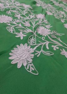 embroidery design pure georgette saree