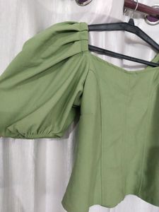 Green Crop Top