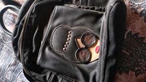 Unique Black Backpack with Applique