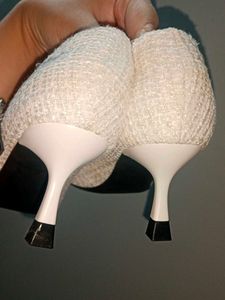 Chic Chanel inspired tweed Heels