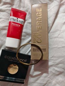 foundation, primer, compact,golden jwellery.