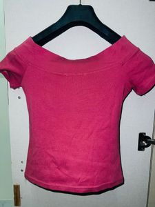 Chic Pink Off-Shoulder Top