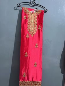 Pink Embroidery Suit With Full  Embroideryduppta