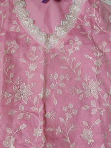 Pink Embroidered Kurta
