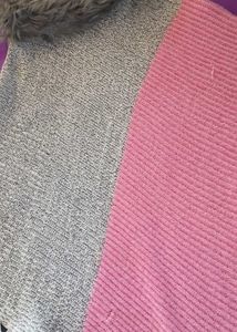 Stylish Pink &amp; Grey Poncho