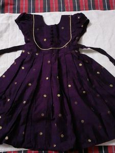 Purple Silk Cotton Frock