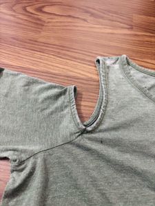 Sage Green Cold Shoulder Top