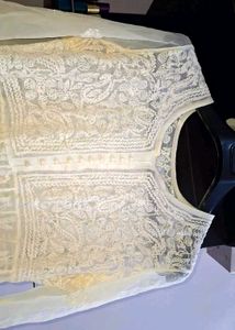 OffWhite Chikenkari Kurti