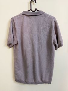 Stylish Grey Knit Polo Shirt