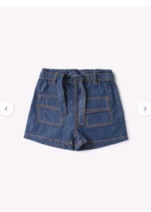 Denim Shorts with Tie Waist (Size 7-8 Year)