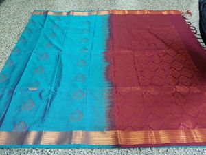 New Peacock Shade Dual Tone Soft Silk