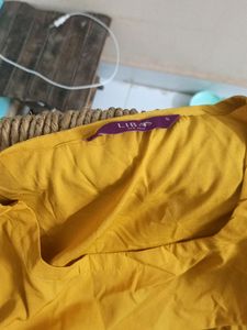 Yellow Kurta With Blue Jacket