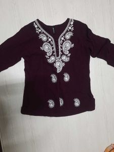 Short Chikankari Kurti
