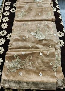 Gorgeous Embellished Chanderi Silk Fabric