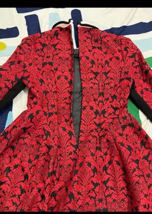 Red &amp; Black Fit &amp; Flare Dress