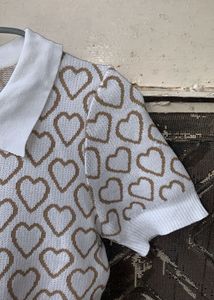 Heart Print Crop Top🤎