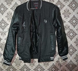 Stylish Black Varsity Jacket(L-size)