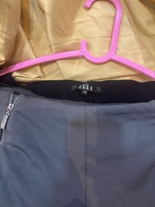 Elle Grey Zipper Detail Jeggings