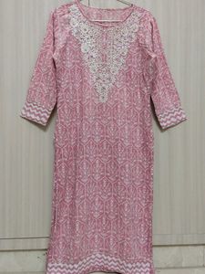 Pink Embroidered Kurta