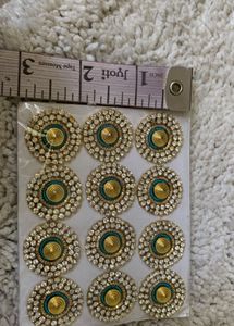 12 Teal Green Piece Big Round Zarkan Patch @ Rs 10