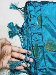 Turquoise Green Saree