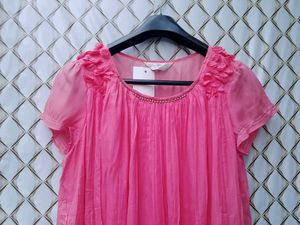 New With Tag Korean Beads Pink Cute Top